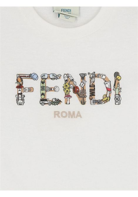 T-shirt unisex bianca in cotone FENDI | JMI487/MABIANCO