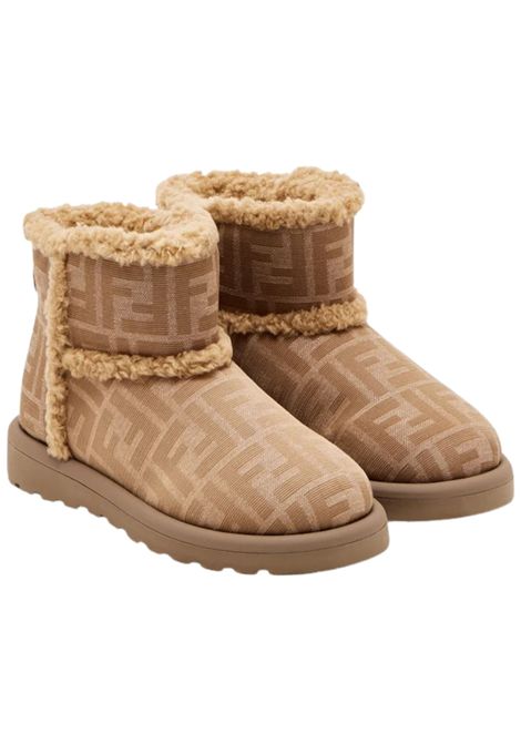 Scarpe bambina  beige con logo FF all-over FENDI | JMR538/MABEIGE