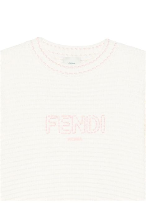 Maglione bambina bianco in cotone FENDI | JUG195/MABIANCO