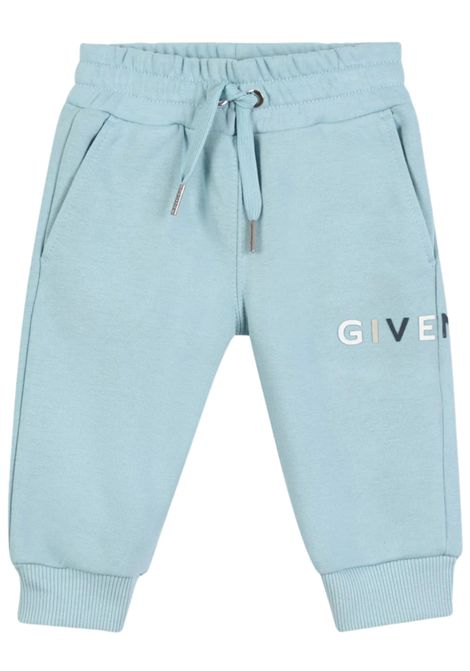Pantalone neonato verde in cotone GIVENCHY | H30876/MAVERDE ACQUA