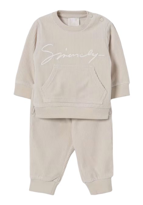Completo neonato beige in cotone GIVENCHY | H30893/MABEIGE