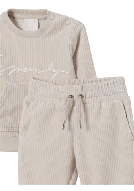 Completo neonato beige in cotone GIVENCHY | H30893/MABEIGE