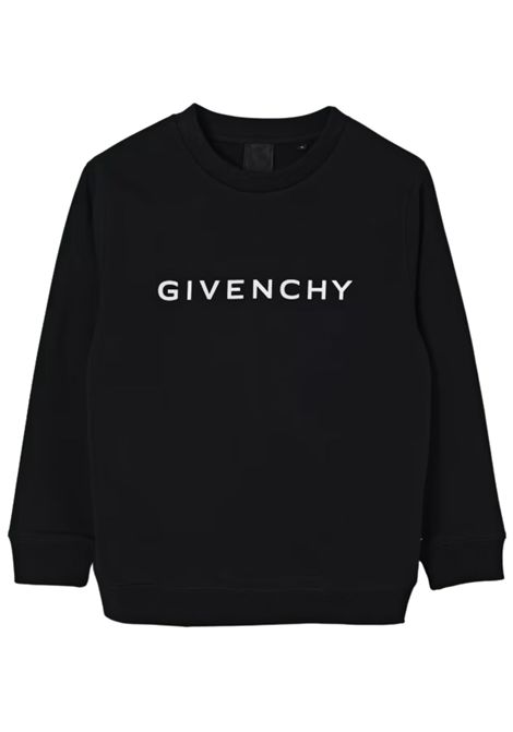 Felpa bambino nera in cotone GIVENCHY | H30937/MANERO