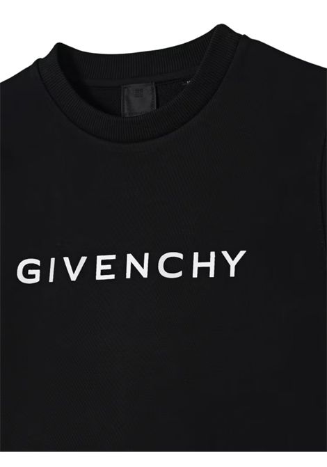 Felpa bambino nera in cotone GIVENCHY | H30937/MANERO