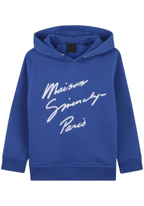 Felpa bambino blu in cotone GIVENCHY | H30942/MABLU ELETTRICO