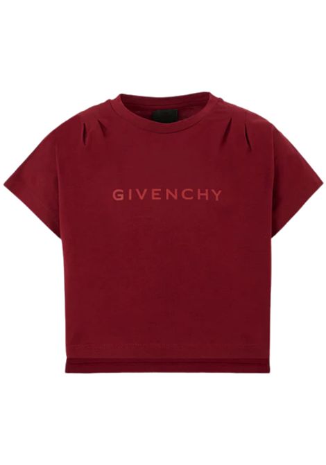 T-shirt bambina bordeau in cotone GIVENCHY | H31010/MABORDEAU