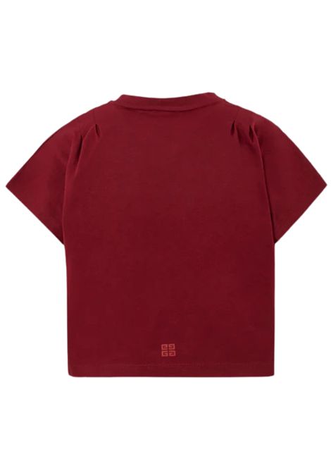 T-shirt bambina bordeau in cotone GIVENCHY | H31010/MABORDEAU