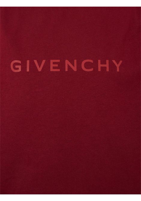 T-shirt bambina bordeau in cotone GIVENCHY | H31010/MABORDEAU