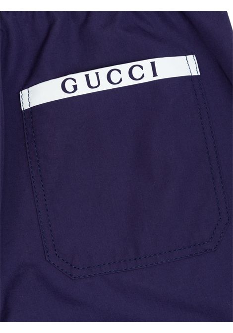 Blue cotton trousers for children GUCCI | 824845/CEBLU