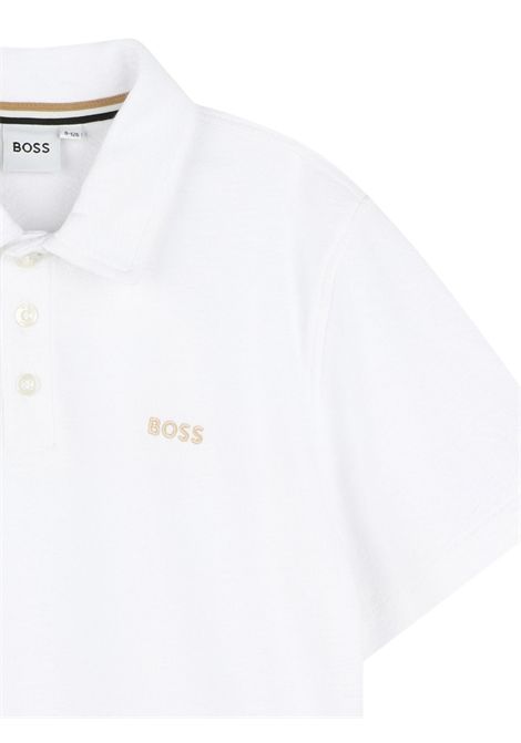 Polo bambino bianca in cotone Hugo Boss | J52017/MABIANCO