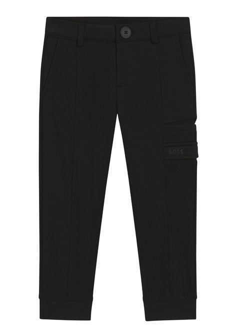 Pantalone bambino nero in viscosa Hugo Boss | J52296/MANERO