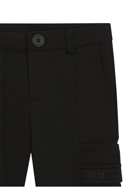 Pantalone bambino nero in viscosa Hugo Boss | J52296/MANERO