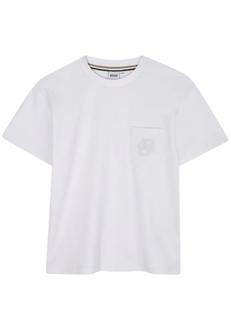 T-shirt bambino bianca in cotone Hugo Boss | J52377/MABIANCO