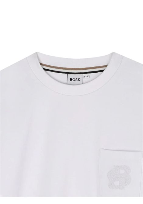 T-shirt bambino bianca in cotone Hugo Boss | J52377/MABIANCO