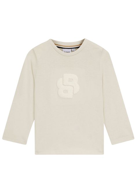 T-shirt neonato beige in cotone Hugo Boss | J52465/MABEIGE