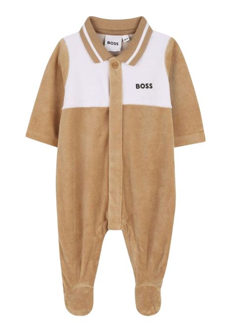 Tutina neonato beige in velluto Hugo Boss | J52522/MABEIGE