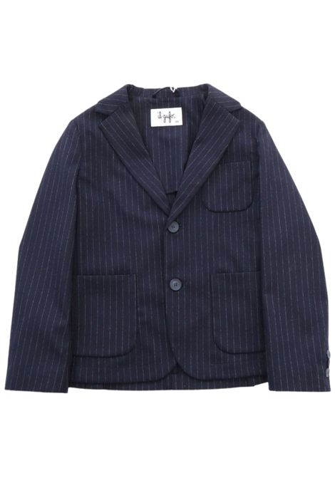 Blue striped children's jacket IL GUFO | GB099W1008/CEBLU