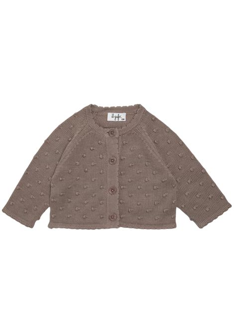 Cardigan neonata beige in cotone IL GUFO | GGF0003EM/ANBEIGE
