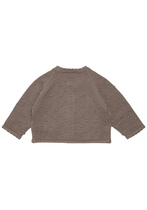 Cardigan neonata beige in cotone IL GUFO | GGF0003EM/ANBEIGE