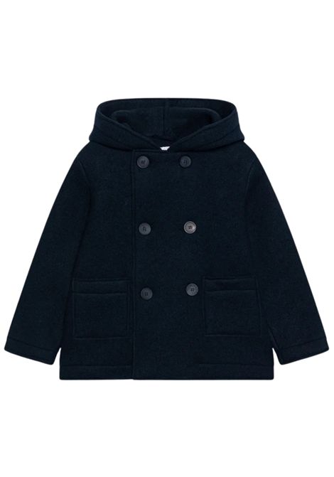Cappotto neonato blu in lana IL GUFO | GM365N0041/ANBLU
