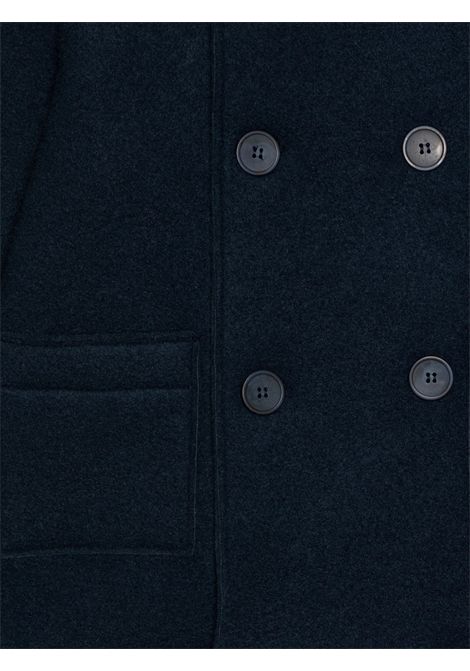 Cappotto neonato blu in lana IL GUFO | GM365N0041/ANBLU