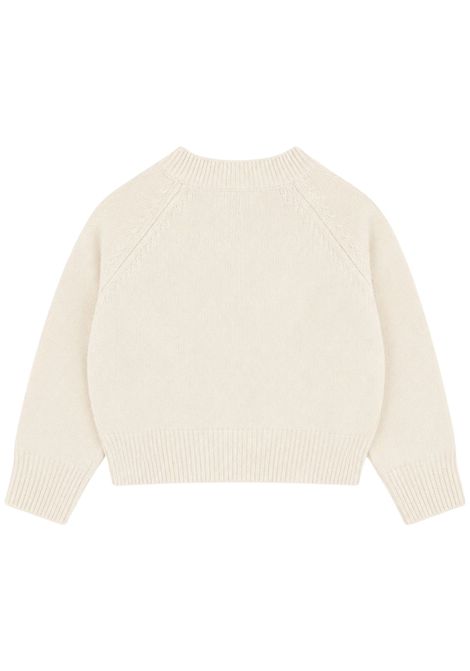 Maglione neonata panna in lana IL GUFO | GMA0018EM/ANPANNA