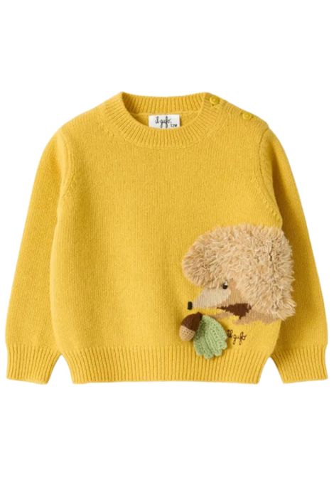 Maglione neonato giallo in lana IL GUFO | GMA0021EM/ANGIALLO