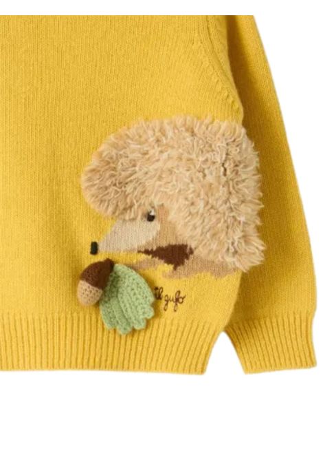 Maglione neonato giallo in lana IL GUFO | GMA0021EM/ANGIALLO