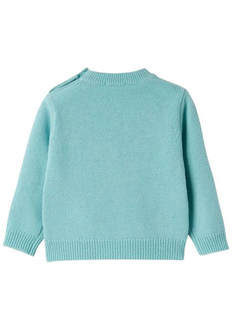 Maglione neonato verde acqua in lana IL GUFO | GMA0024EM/ANVERDE ACQUA