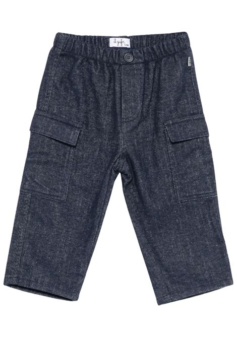 Pantalone neonato blu in cotone IL GUFO | GPL0031C/ANBLU