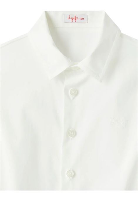 White cotton baby shirt IL GUFO | MB053C/ANBIANCO