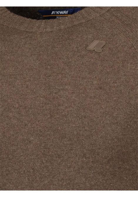 Maglione bambino marrone in lana K-way | K2142GW/DEBMARRONE