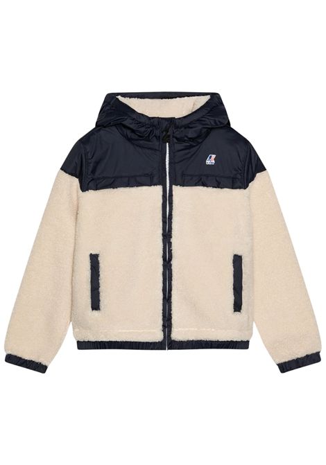 Giubbino bambino panna/blu K-way | K3124LW/SUPANNA