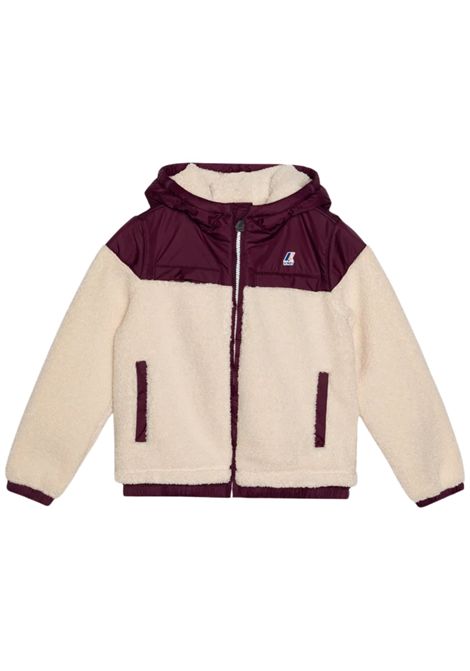 Giubbino bambino panna/viola K-way | K3124LWW/SUPANNA/VIOLA