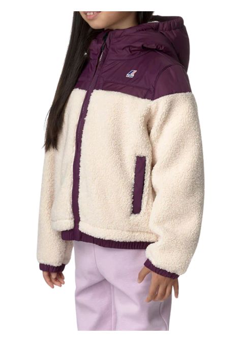 Giubbino bambino panna/viola K-way | K3124LWW/SUPANNA/VIOLA