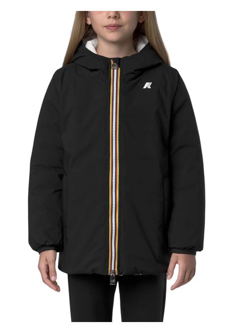 Giubbino bambina nero/bianco reversibile K-way | K5123QW/ANNERO/BIANCO