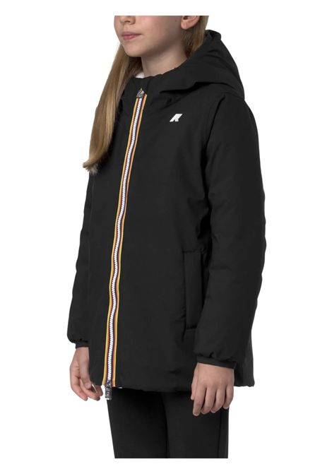 Giubbino bambina nero/bianco reversibile K-way | K5123QW/ANNERO/BIANCO