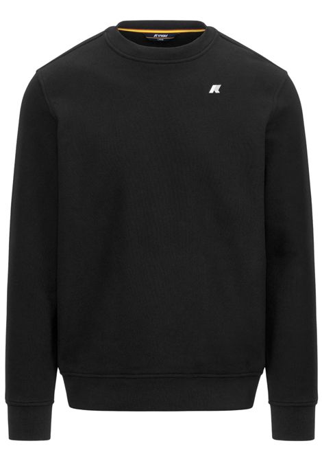 Felpa bambino nera in cotone K-way | K8133GW/DEBNERO