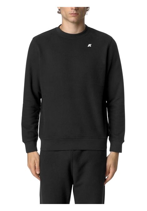 Felpa bambino nera in cotone K-way | K8133GW/DEBNERO