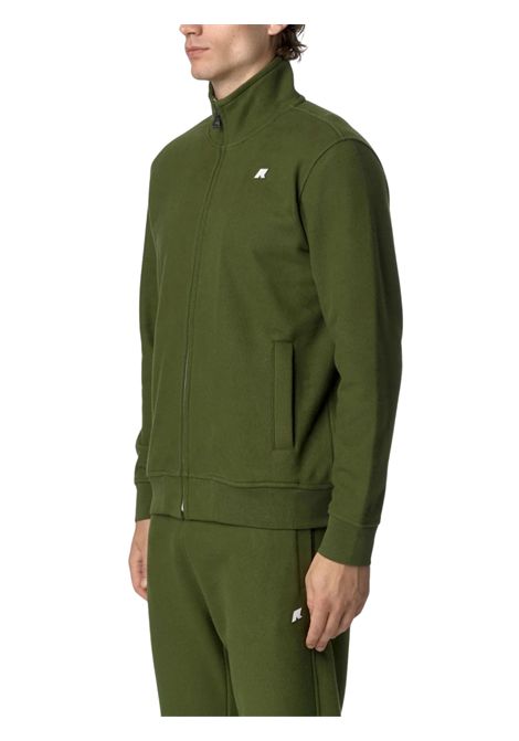 Felpa bambino verde in cotone K-way | K8133HW/DEBVERDE