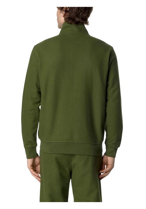 Felpa bambino verde in cotone K-way | K8133HW/DEBVERDE