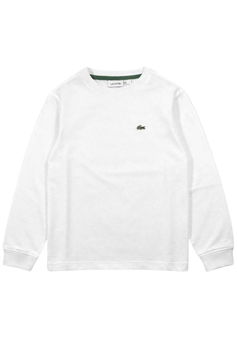 T-shirt bambino bianca in cotone LA COSTE | 847112/MABIANCO