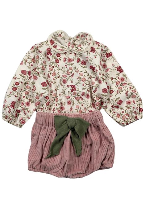 Completo neonata rosa in cotone LA STUPENDERIA | TBCT06V84/SUROSA