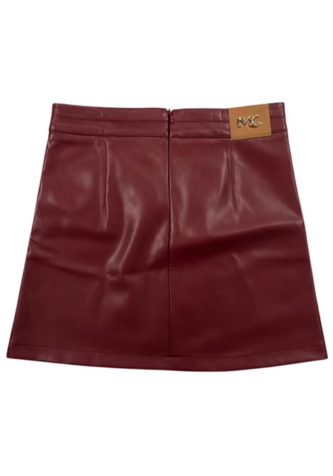Burgundy leather skirt for girls Manila Grace | M2818W25/SUBORDEAU