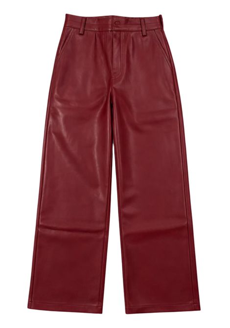 Burgundy leather trousers for girls Manila Grace | M2830W25/SUBORDEAU