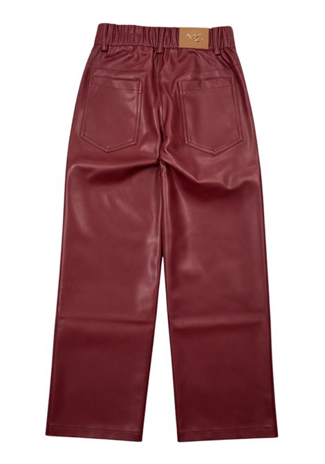 Burgundy leather trousers for girls Manila Grace | M2830W25/SUBORDEAU