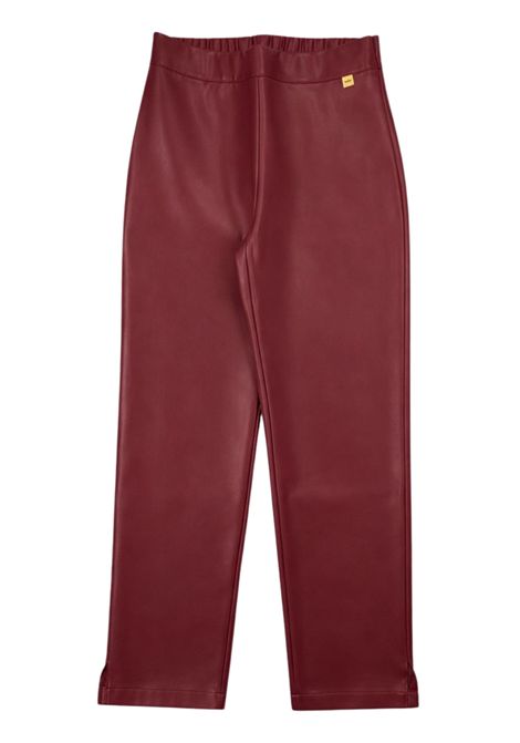 Burgundy leather trousers for girls Manila Grace | M2835W25/SUBORDEAU