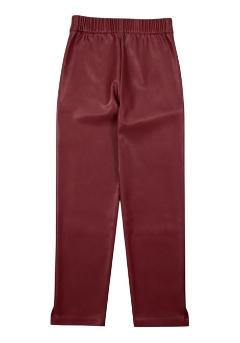 Burgundy leather trousers for girls Manila Grace | M2835W25/SUBORDEAU