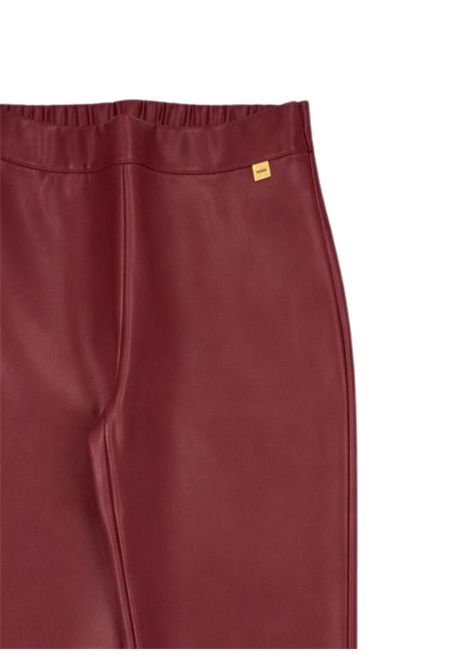 Burgundy leather trousers for girls Manila Grace | M2835W25/SUBORDEAU