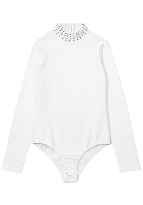 White cotton bodysuit for girls Manila Grace | M2885W25/SUBIANCO
